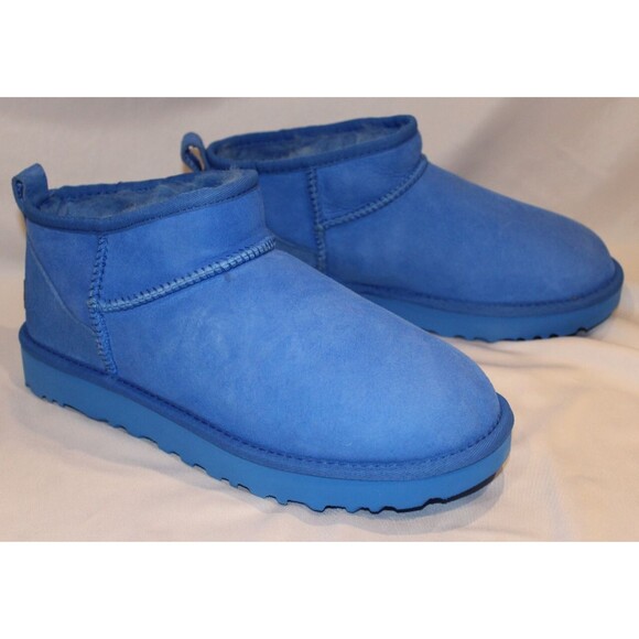 UGG WOMEN'S ULTRA MINI SUEDE SHEARLING‎ LINED BOOTS ROYAL BLUE 0SZ 9 NEW - Picture 1 of 7